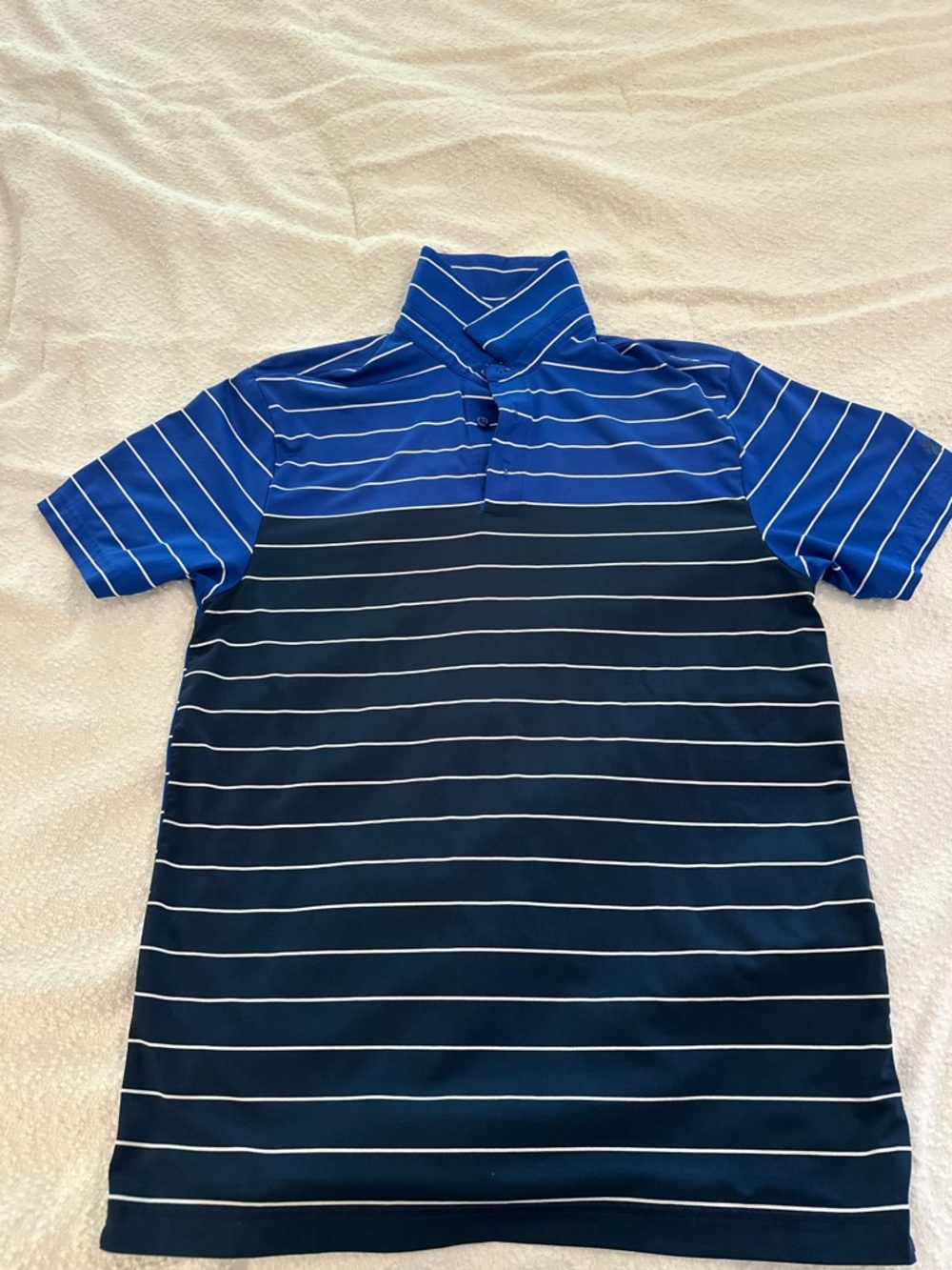 UA Men's Blue and Navy Striped Polo